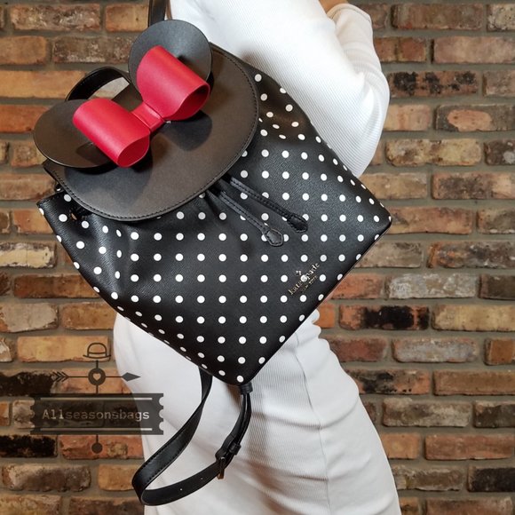 Authentic Disney x kate spade minnie mouse backpack Novelty Bag Purse Black - Picture 2 of 7